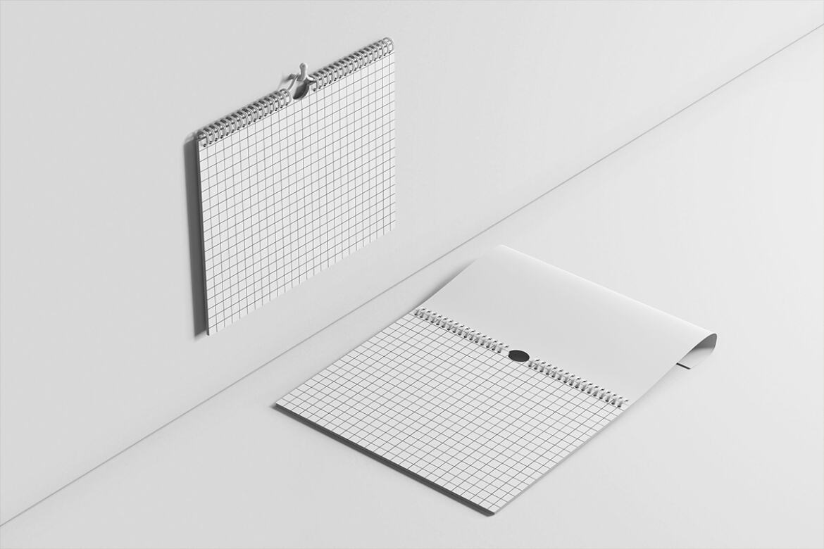 Wall Calendar FREE Isometric Mock-up alternate