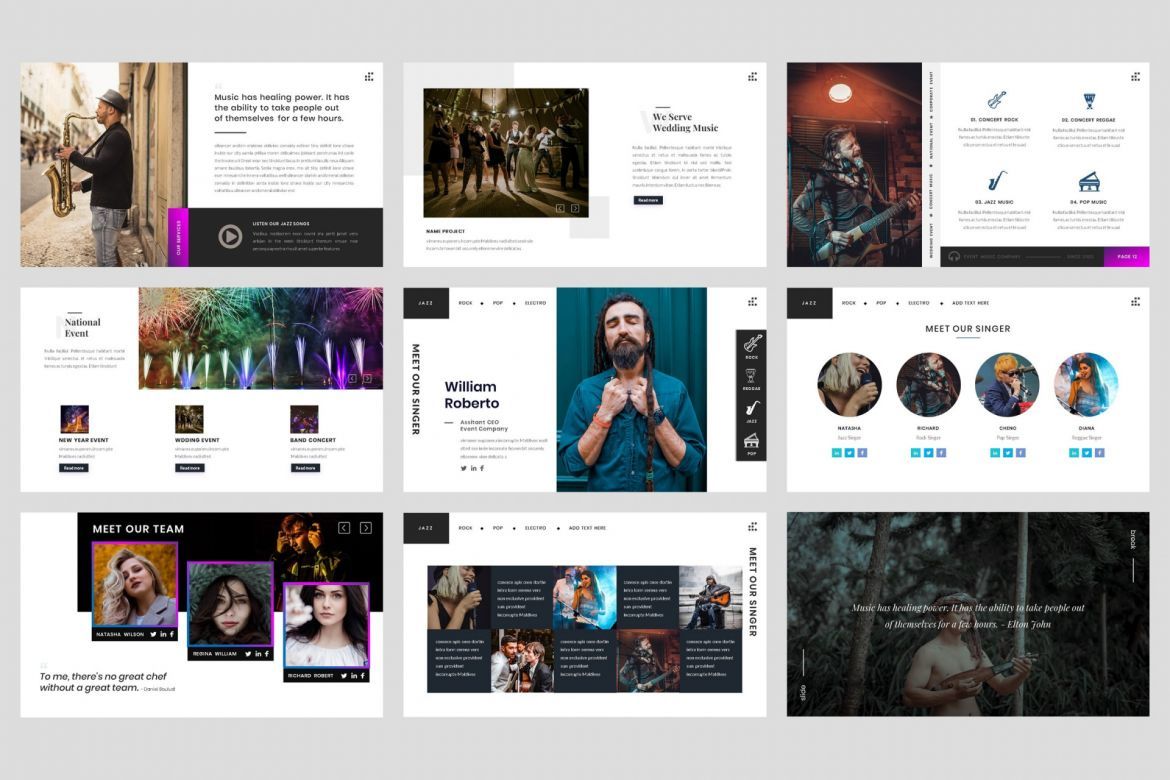 Event-Music PowerPoint Template - view 3