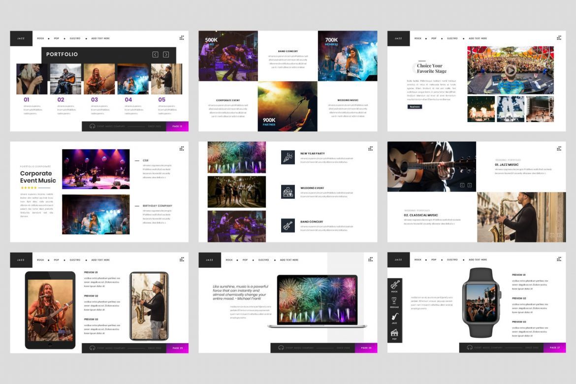 Event-Music PowerPoint Template - view 4