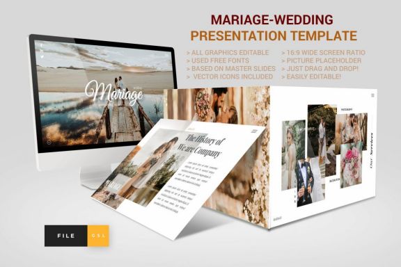 Mariage-Wedding Google Slide Template