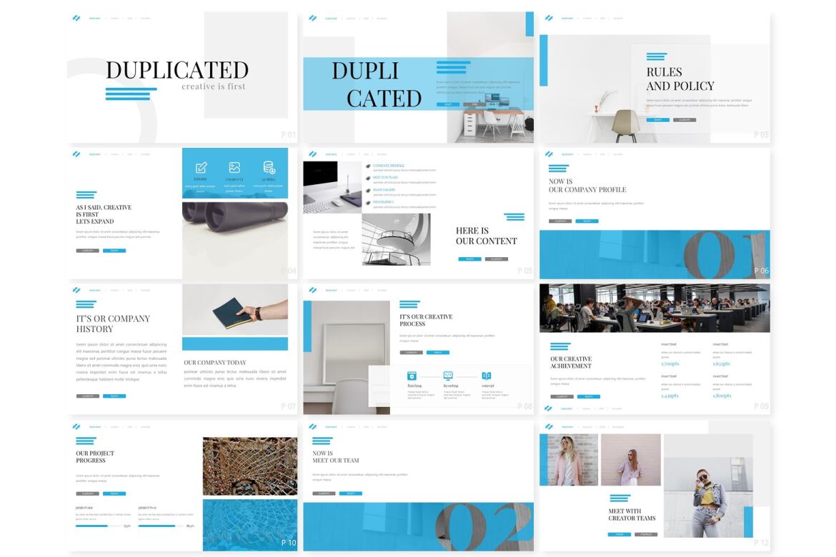 Duplicated FREE Power Point Template - view 2