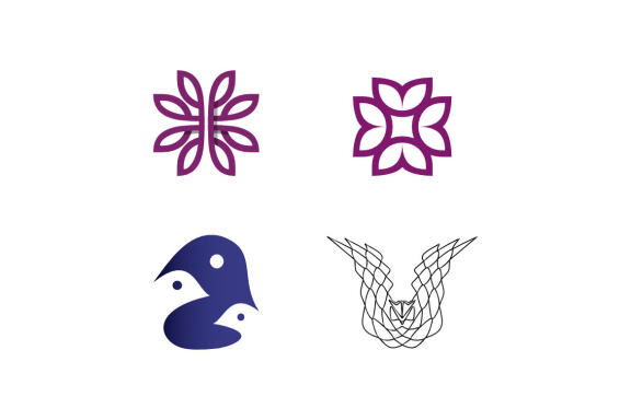 Two Flowers & Bird - FREE Logo