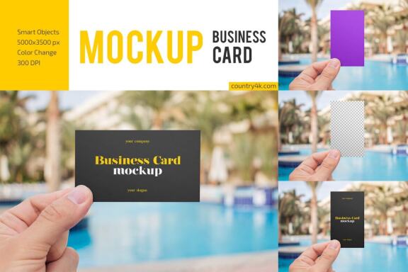 Hand Holding Business Card FREE Mockup