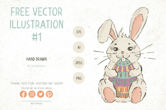 Free Vector Illustration #1 - Easter Bunny