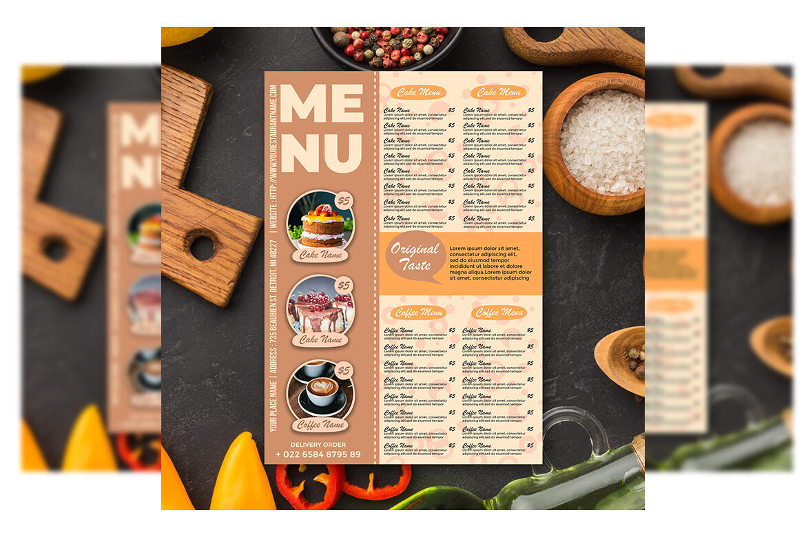 Cake or Restaurant Menu FREE Template alternate