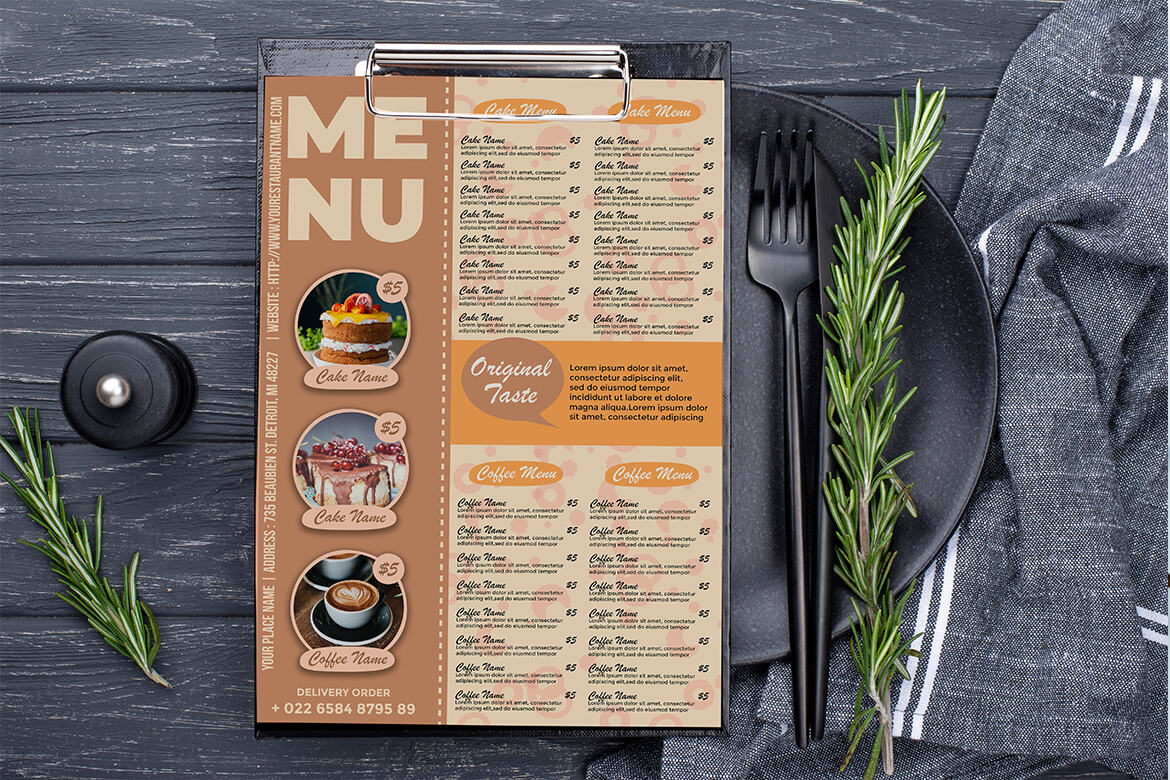 Cake or Restaurant Menu FREE Template alternate