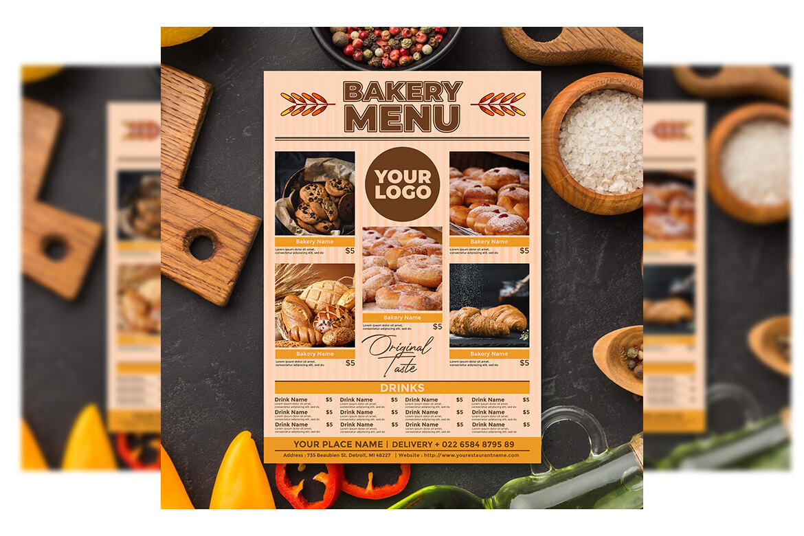 Bakery Menu FREE Template alternate