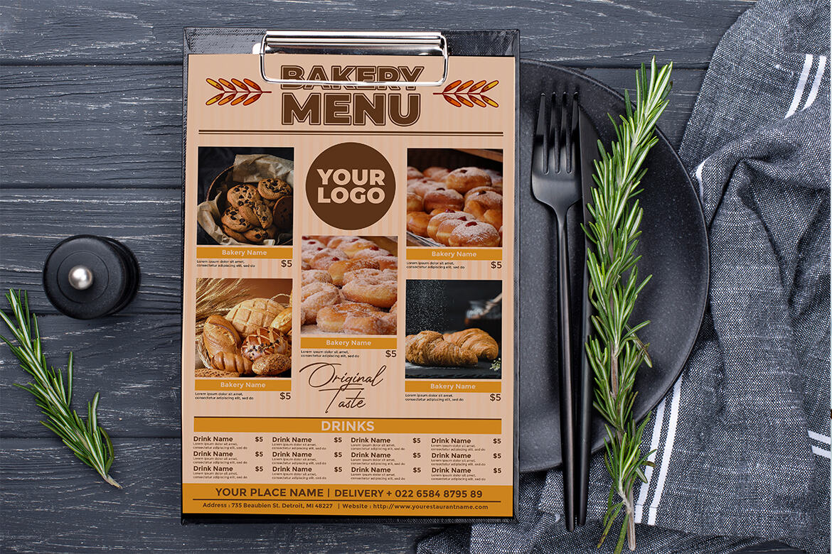Bakery Menu FREE Template alternate
