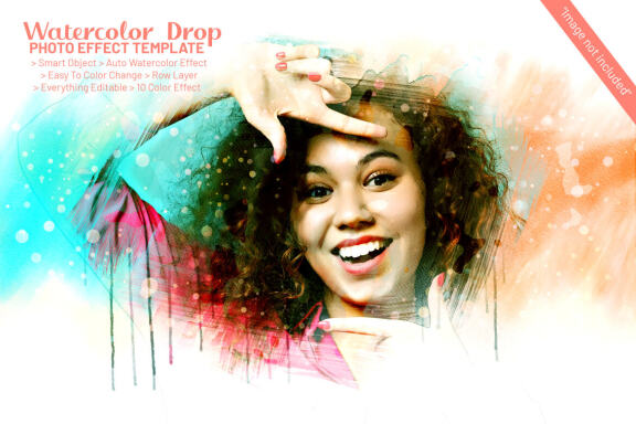 Water Drop Photo Effect FREE Template