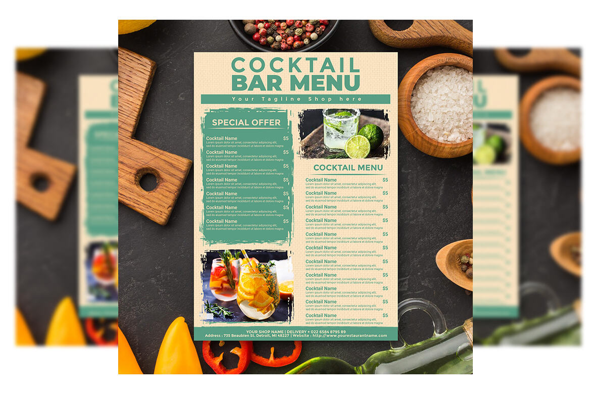 Cocktails Menu - FREE Template - view 3