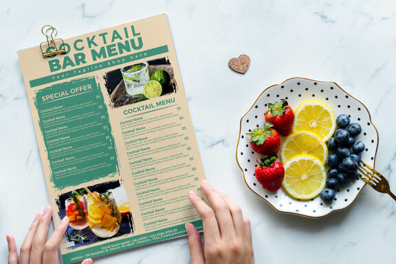 Cocktails Menu - FREE Template
