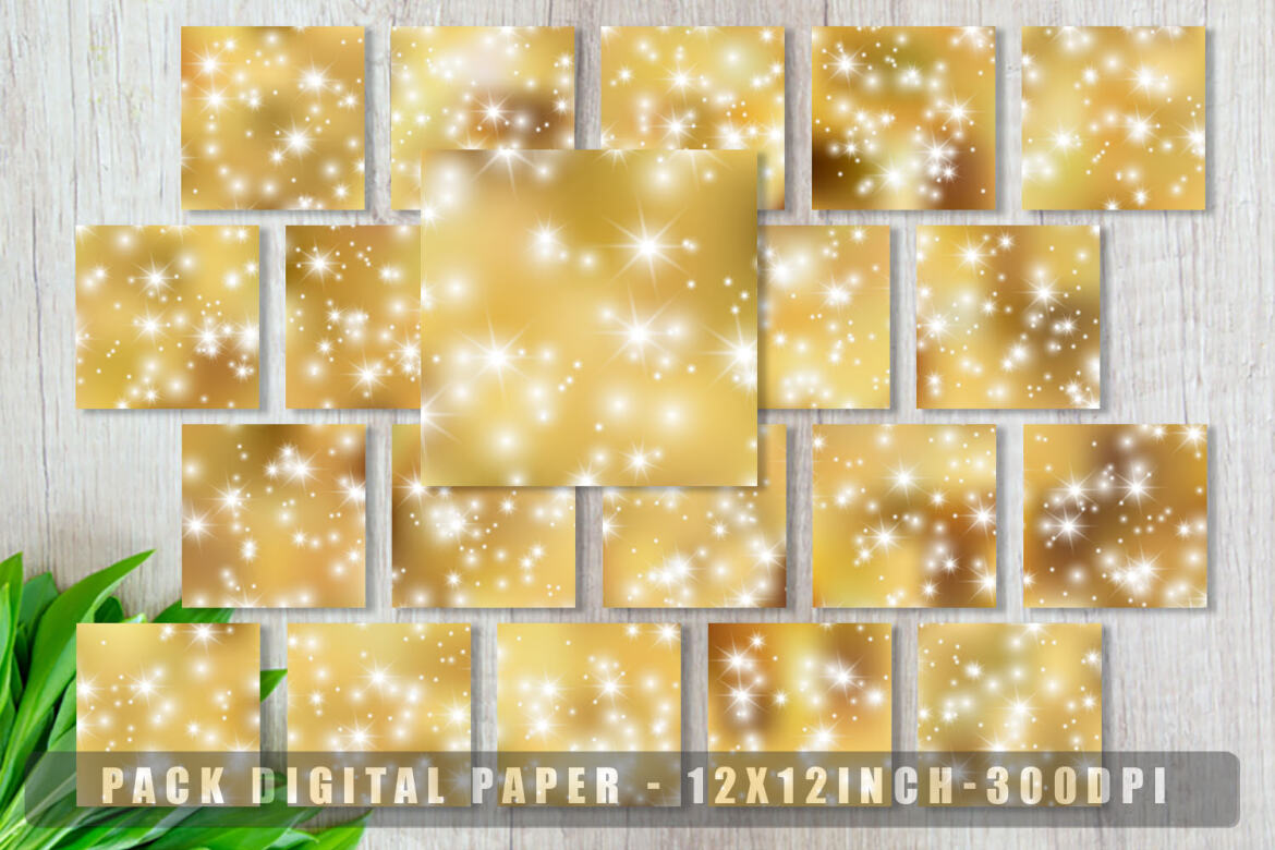 Golden Bokeh with Star Sparkle - Free Backgrounds alt