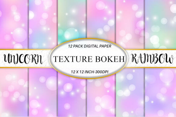 Unicorn Color Bokeh - FREE Digital Papers