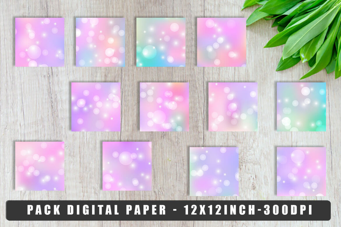 Unicorn Color Bokeh - FREE Digital Papers - view 4