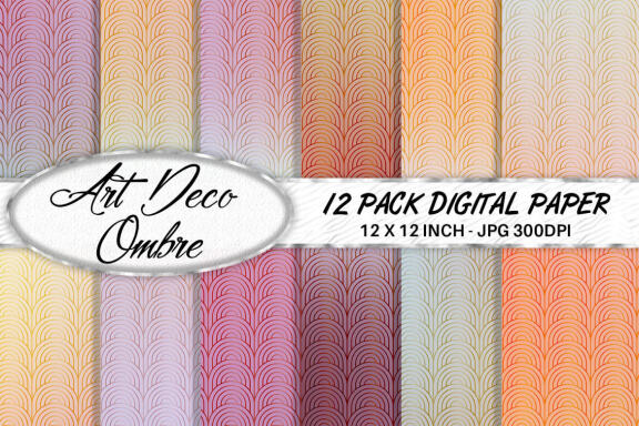 Art Deco Pattern with Gradient - FREE Digital Papers