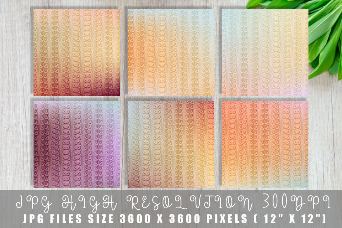 Art Deco Pattern with Gradient - FREE Digital Papers alt