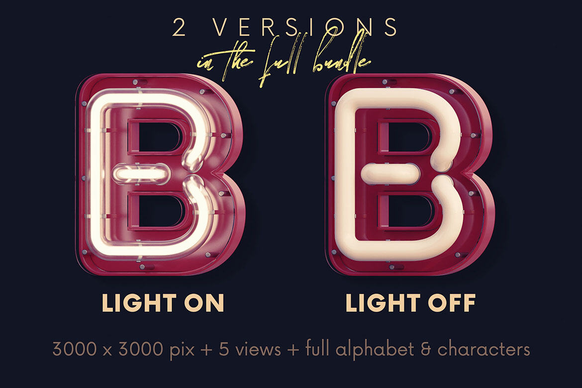 Neon & Matte FREE Alphabet - view 4