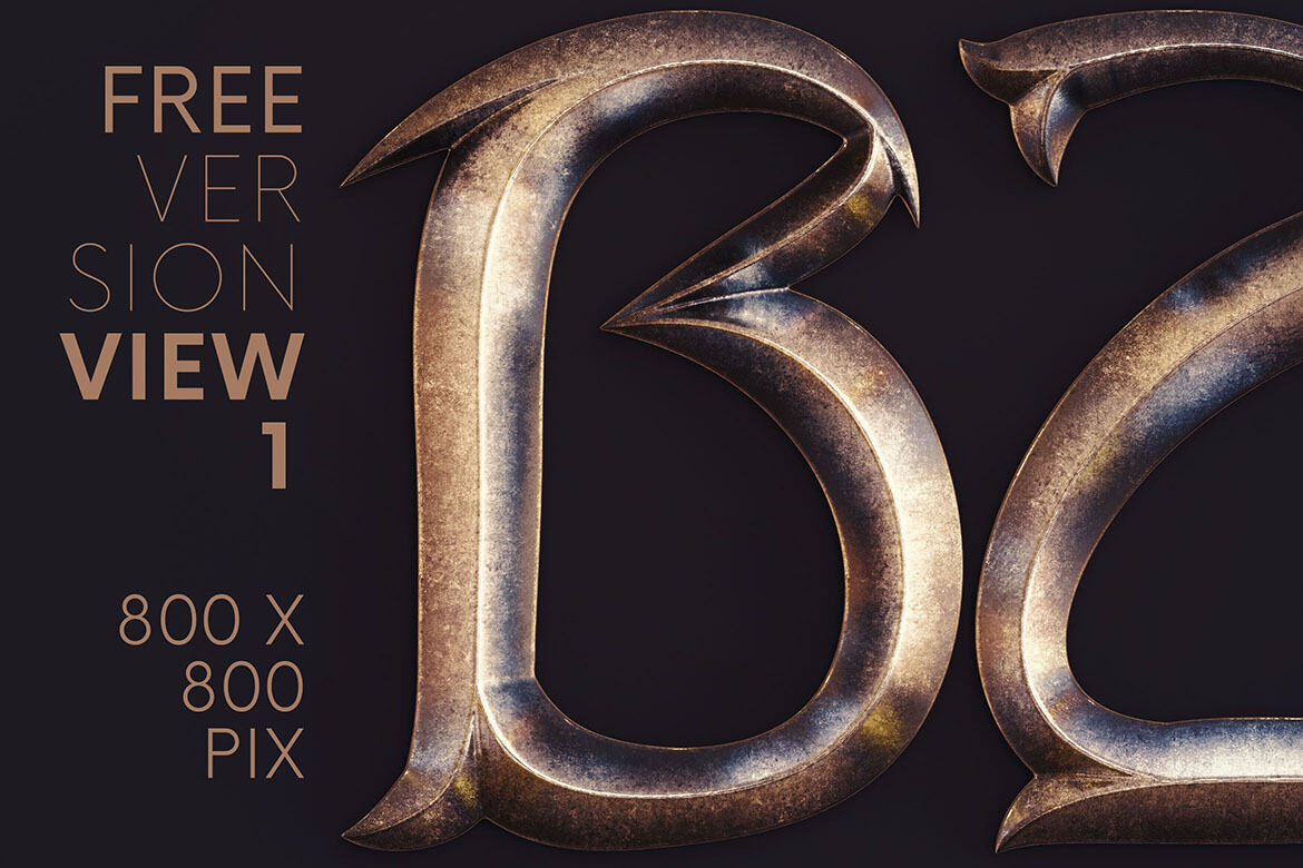 Ancient Metal FREE Alphabet alternate