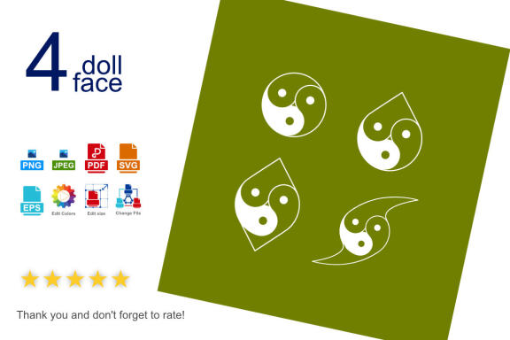 Doll Face Panda - Free Shapes