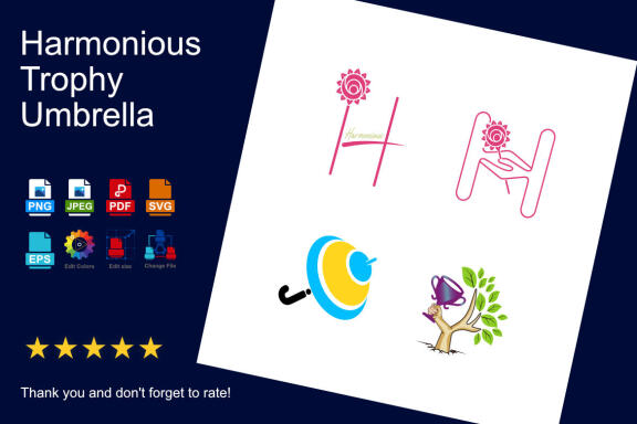 H, cup, umbrella and harmony