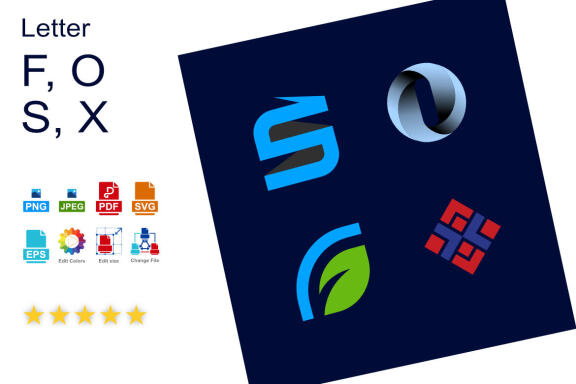 Letter F O S X - Free Logo