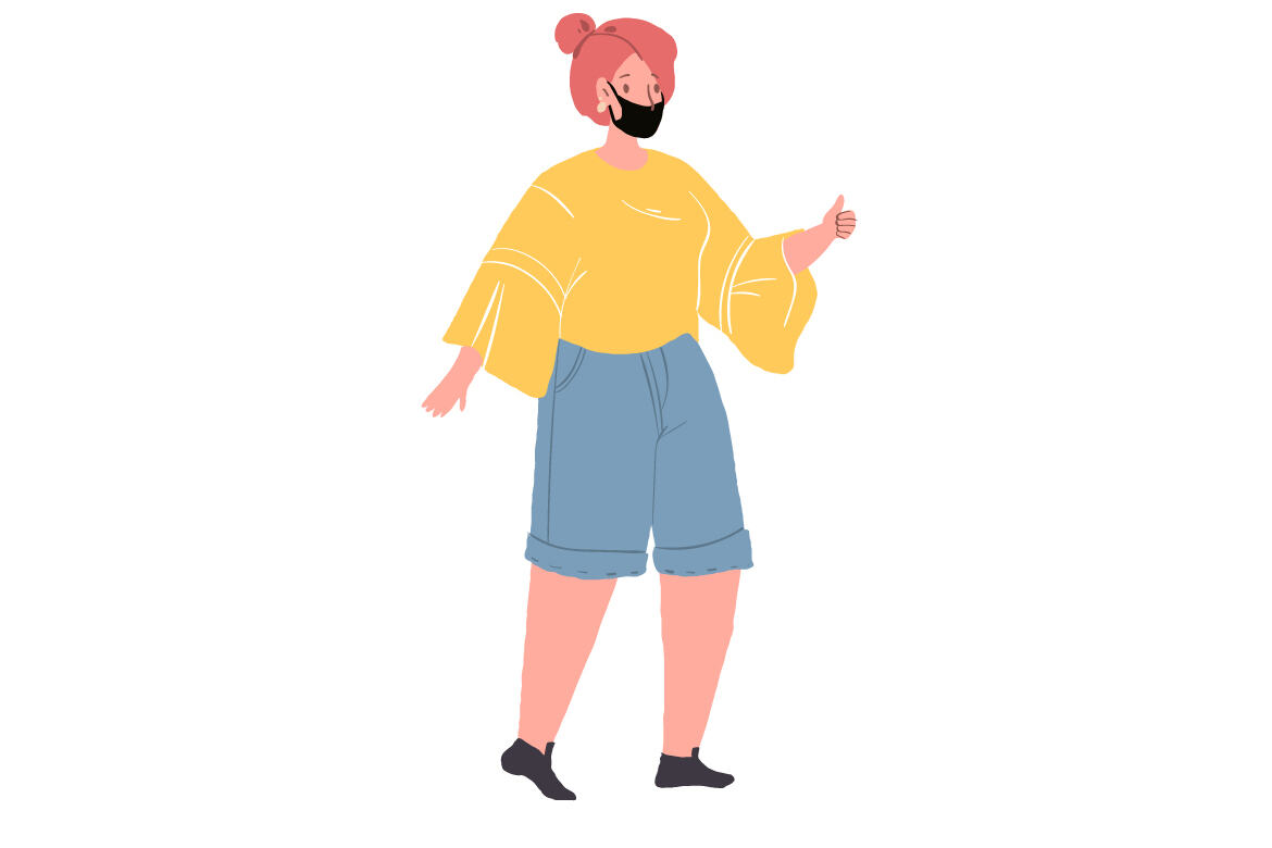 Free Happy Cartoon Characters in Face Masks  - view 9