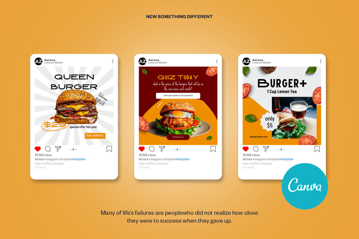 Burger / Food Instagram | Free CANVA Template - view 4