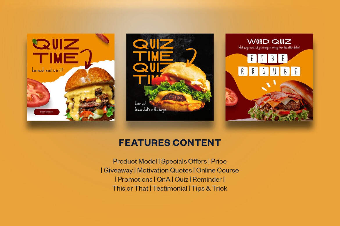 Burger / Food Instagram | Free CANVA Template - view 7