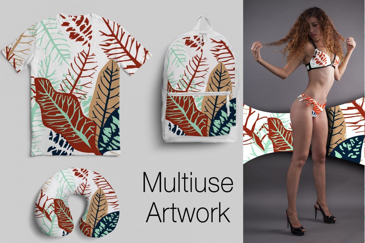 Tropical Monstera Leaves Vector alt