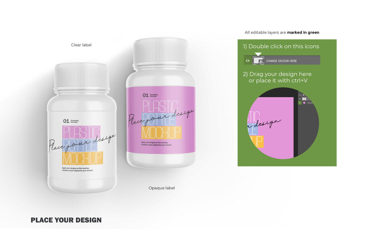 Plastic Container - Pills Bottle - Free PSD Mockup alternate