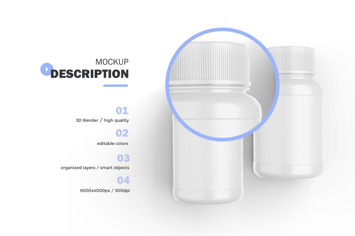 Plastic Container - Pills Bottle - Free PSD Mockup alternate