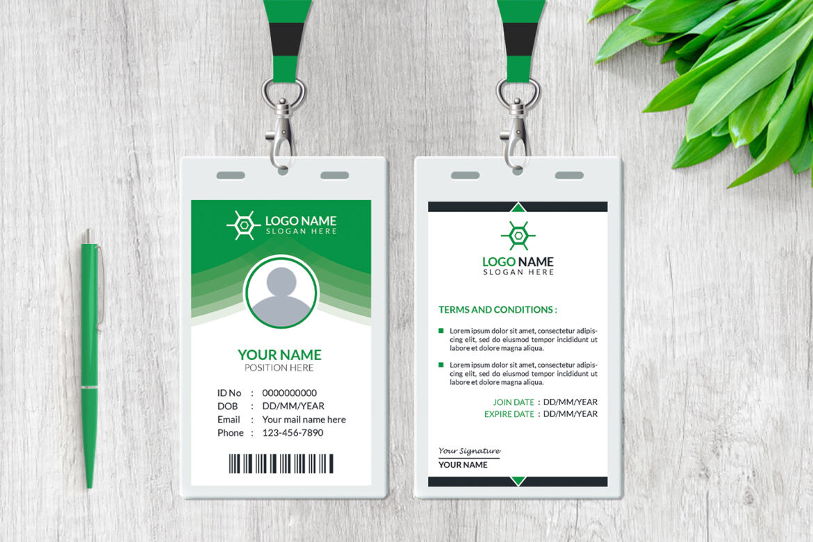 Modern ID Card Design - FREE Template - view 5