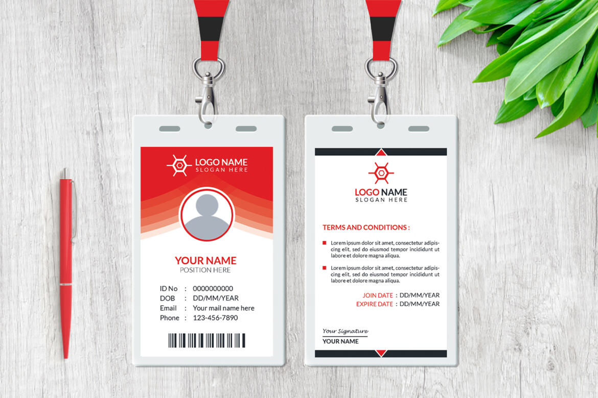 Modern ID Card Design - FREE Template - view 4
