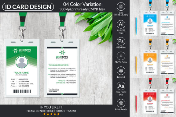 Modern ID Card Design - FREE Template
