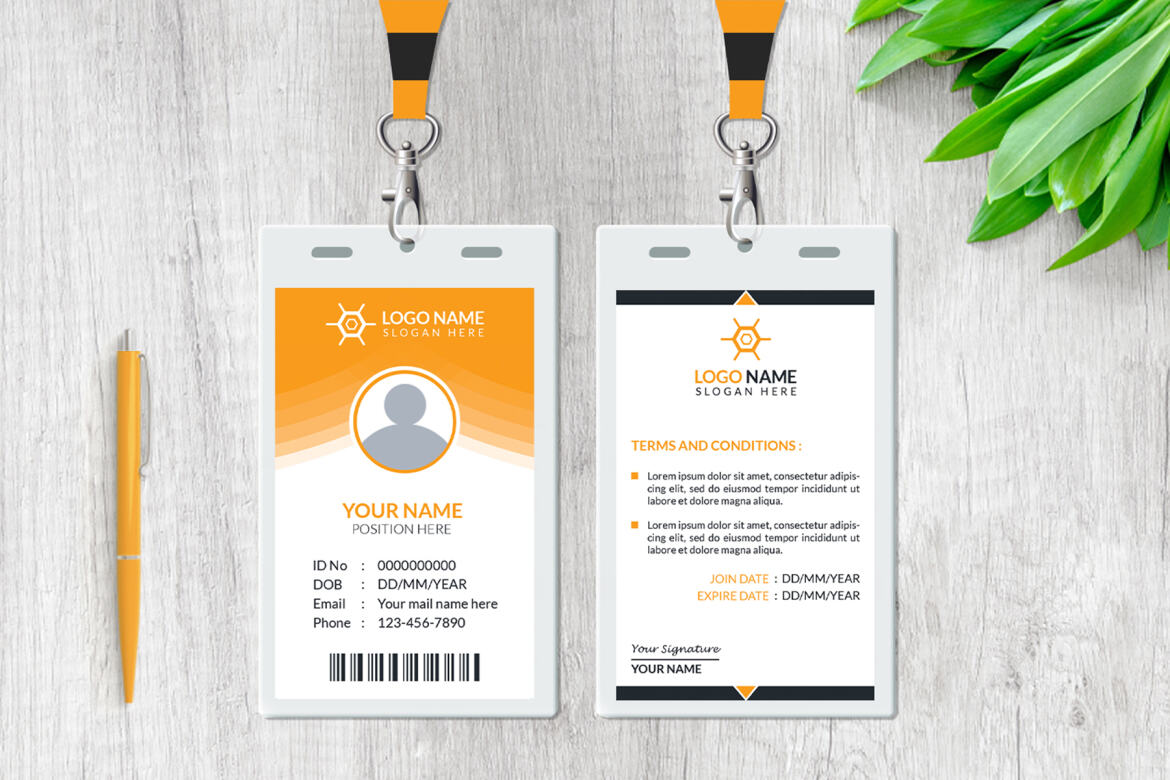 Modern ID Card Design - FREE Template - view 3