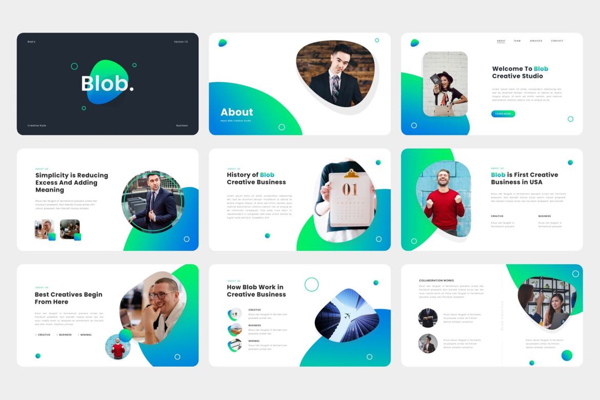 Blob - FREE Google Slides Template alt