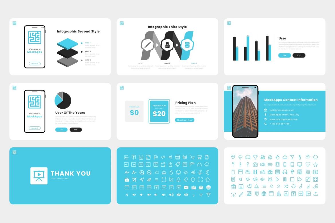MockApps - FREE Mobile App & SAAS Keynote Template alternate