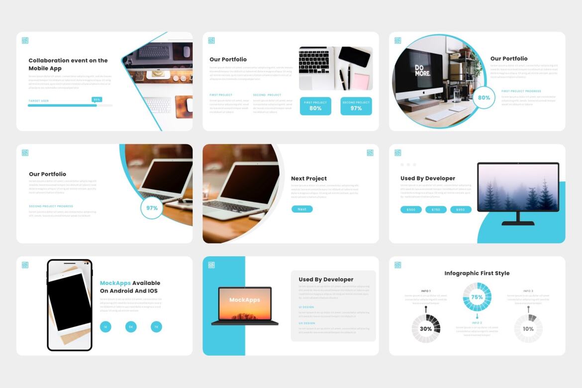 MockApps - FREE Mobile App & SAAS Keynote Template - view 5