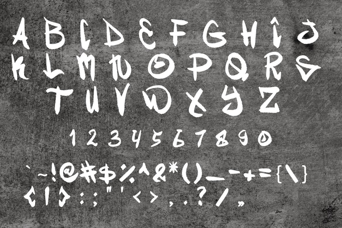 One Oximus - Jagged Graffiti FREE Font alt