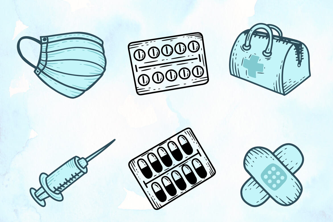 36 FREE Medical Doodle Clipart Set alt