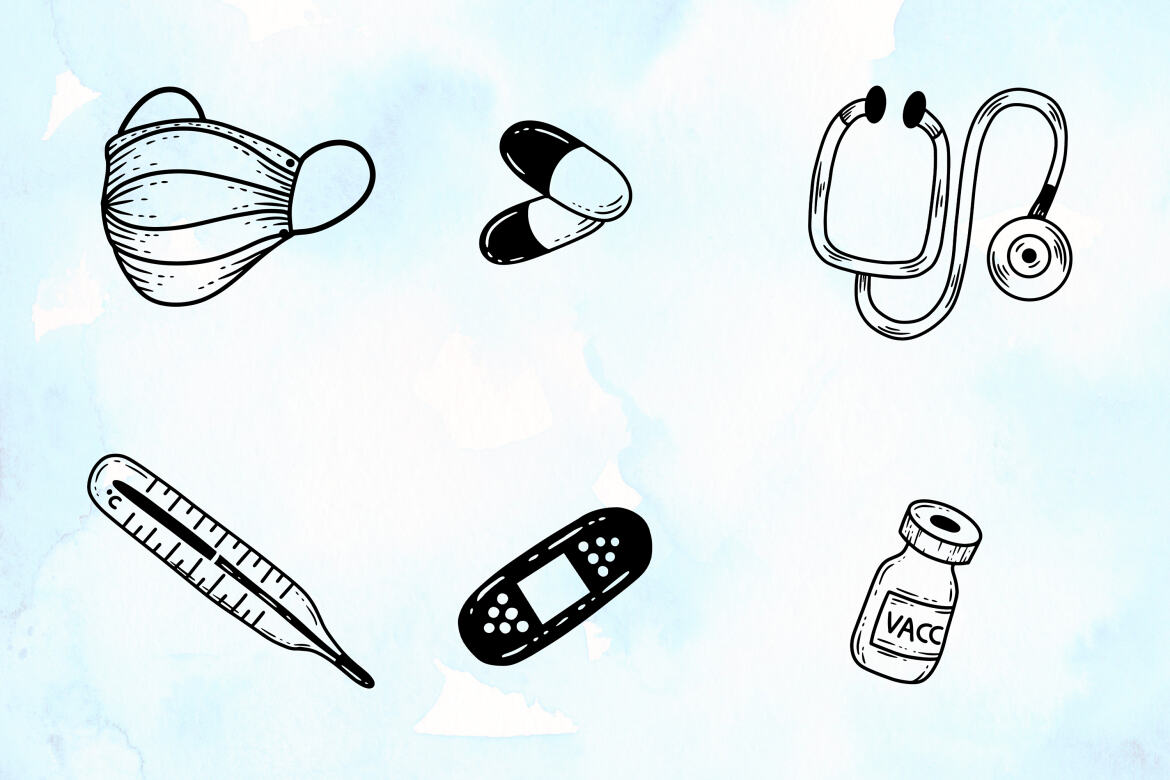 36 FREE Medical Doodle Clipart Set - view 6