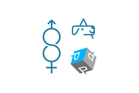 S Gender & A Dog & P Box - Free Logo Shapes