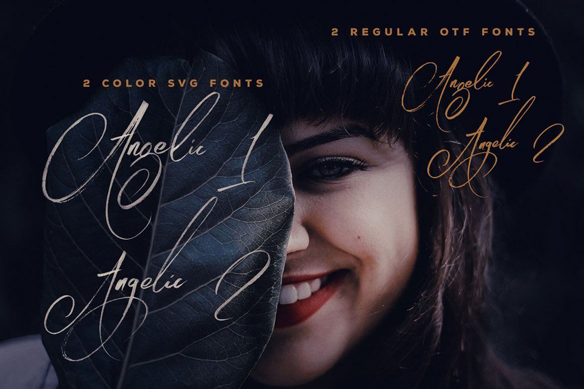 Angelic Brush & SVG Font alternate