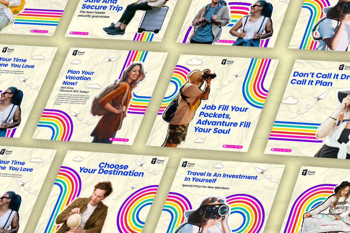 Garland travel agency - FREE instagram template - view 6