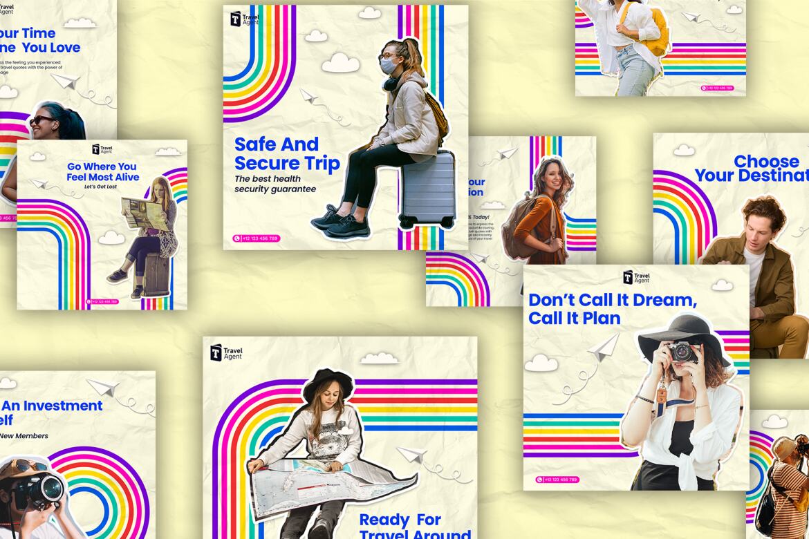 Garland travel agency - FREE instagram template - view 2