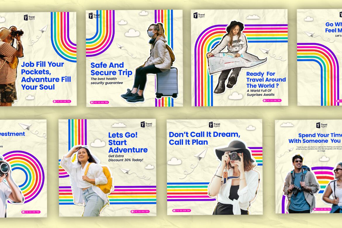 Garland travel agency - FREE instagram template - view 3