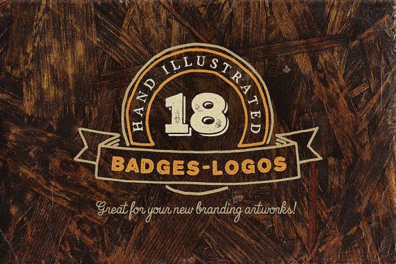 18 Hand Drawn Vintage Badges v.2