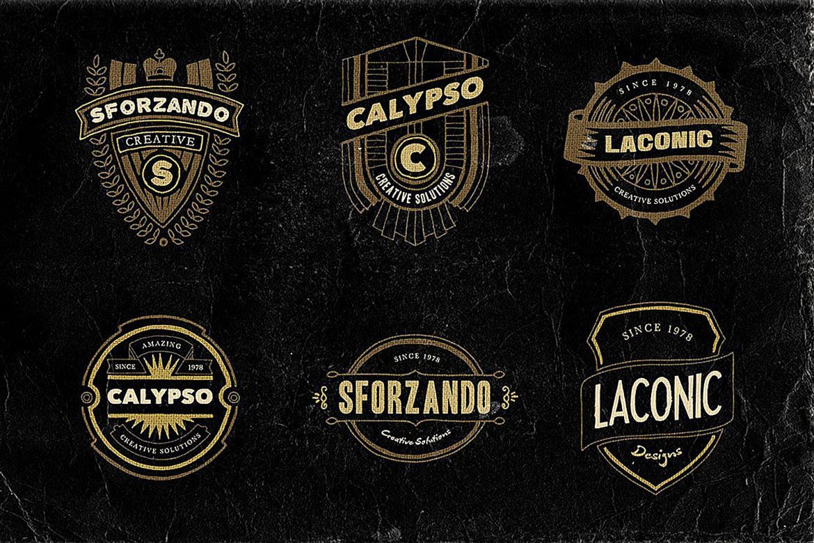 18 Hand Drawn Vintage Badges v.2 alternate