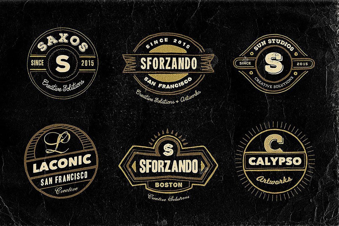 18 Hand Drawn Vintage Badges v.2 - view 3