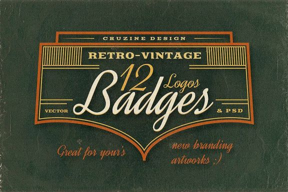 12 Retro/Vintage Badges - view 4